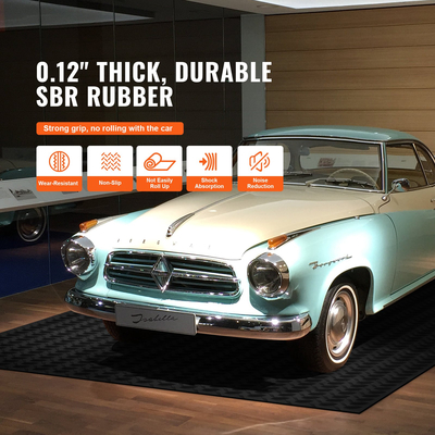 Ρολό δαπέδου από καουτσούκ VEVOR Diamond-Plate, 3 mm x 4 ft x 10 ft πατάκι γκαράζ, SBR Rubber ρολό δαπέδου γκαράζ, εύκολο στο καθάρισμα, διαμαντένιο ελαστικό χαλάκι για κάτω από αυτοκίνητα, Garage Industry Gym, Μαύρο