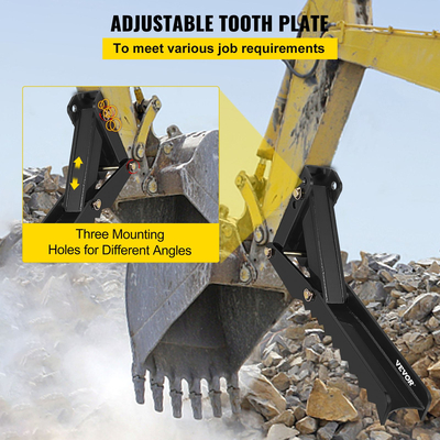 Εξαρτήματα αντίχειρα εκσκαφέα εκσκαφέα VEVOR, 36 ιντσών Ρυθμιζόμενη ακραία συγκόλληση σε σφιγκτήρα σκαπάνης αντίχειρα εκσκαφέας 1/2 ίντσας Δόντια παχιά χαλύβδινη πλάκα 16mm Σχεδίαση με μπουλόνι συναρμολόγησης