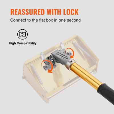 Επίπεδη λαβή κουτιού γυψοσανίδας VEVOR, 40&#039;&#039;-64&#039;&#039;, λαβή επέκτασης επίπεδης φινιρίσματος από ανοδιωμένο αλουμίνιο, ρυθμιζόμενο μήκος 5 τμημάτων, αντιολισθητική λαβή και βαφή 360° για γυψοσανίδες, τοίχου, λαμαρίνα