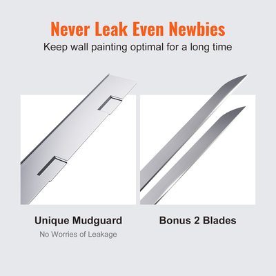 Επίπεδο κιβώτιο γυψοσανίδας VEVOR, πλάτος γρήγορος καθαρισμός 10 ιντσών, κουτί λάσπης φινιρίσματος αλουμινίου για γυψοσανίδες, τοίχου, λαμαρίνα, μπόνους λασπωτήρα, επιπλέον 2 λεπίδες από ανοξείδωτο χάλυβα (10/12 ίντσες)