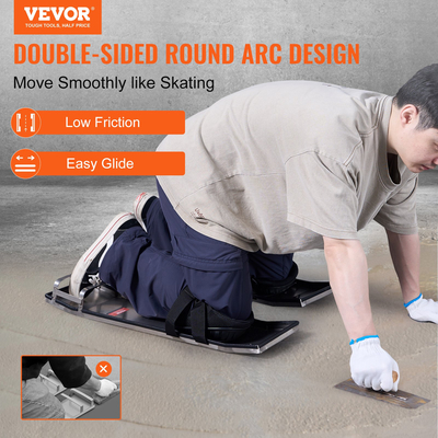 VEVOR Concrete Knee Boards από ανοξείδωτο χάλυβα, 28&#039;&#039; x 8&#039;&#039; Concrete Sliders, Knee Boards for Concrete, Concrete Knee Pads Pair Moving Sliders, με ιμάντες σανίδας για τσιμέντο και φινίρισμα από σκυρόδεμα
