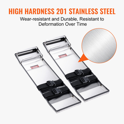 VEVOR Concrete Knee Boards από ανοξείδωτο χάλυβα, 28&#039;&#039; x 8&#039;&#039; Concrete Sliders, Knee Boards for Concrete, Concrete Knee Pads Pair Moving Sliders, με ιμάντες σανίδας για τσιμέντο και φινίρισμα από σκυρόδεμα