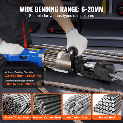 Ηλεκτρική υδραυλική ράβδος οπλισμού VEVOR 1500W έως 3/4 ίντσας #6 (6-20 mm)