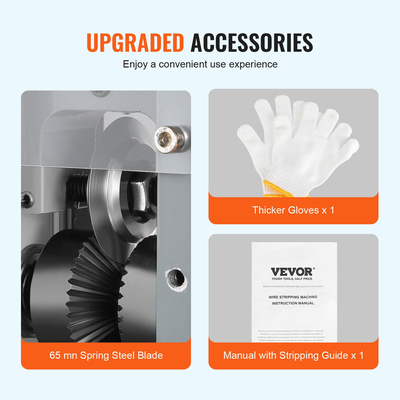 Μηχάνημα αυτόματης απογύμνωσης καλωδίων VEVOR, 0,06&#039;&#039;-1,18&#039;&#039; Ηλεκτρικός απογυμνωτής καλωδίων, 180 W, 60 ft/min Αποφλοιωτής καλωδίων με ορατή αναφορά βάθους απογύμνωσης, για ανακύκλωση σκραπ χαλκού