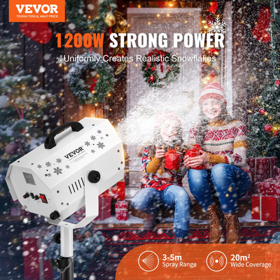 VEVOR Snow Machine 1200W Snow Making Machine with ρυθμιζόμενο ύψος βάσης