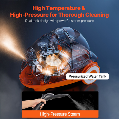 VEVOR Steam Cleaner Ατμόλουτρο πολλαπλών χρήσεων με 23 αξεσουάρ για καθαρισμό σπιτιού
