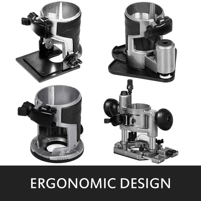 VEVOR 6.5Amp 1-1/4 HP Wood Router Tool Kit Max Torque 30.000 RPM Μεταβλητή ταχύτητα Συμπαγές κιτ δρομολογητή με σταθερή βάση, βυθιζόμενη βάση, βάση κλίσης και βάση μετατόπισης