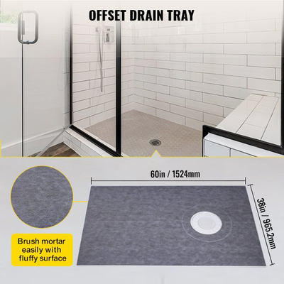 VEVOR Waterproofing Shower Kit Σετ Ντους Δίσκος 38&#039;&#039;x60&#039;&#039; με Offset Drain PVC