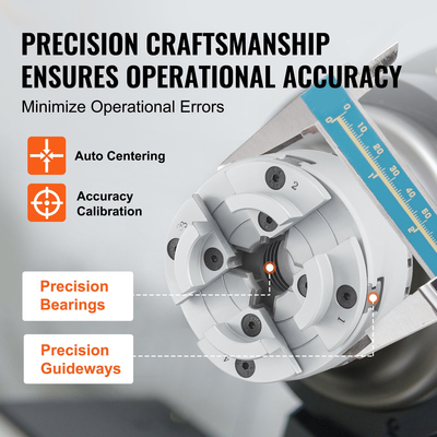 VEVOR KP2-3/4 Τσοκ τόρνου, 4-Jaw 2,75&quot; Διάμετρος, Μεταλλικό τσοκ τόρνου Αξεσουάρ τόρνου, Εργαλείο αυτοκεντρισμού, για τόρνους, μηχανική κατεργασία ακριβείας, μηχανές λείανσης, φρέζες