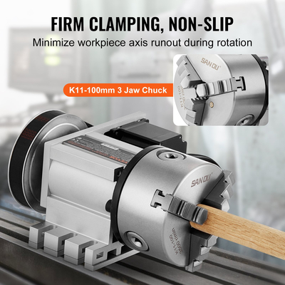 VEVOR Indexing Dividing Head K11-100mm 3-Jaw Chuck Tailstock για φρέζα CNC