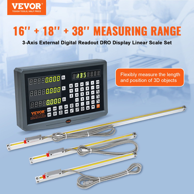 VEVOR Digital Readout 16&#039;&#039; &amp; 18&#039;&#039; &amp; 38&#039;&#039; Linear Scale 3 Axis DRO Display Kit
