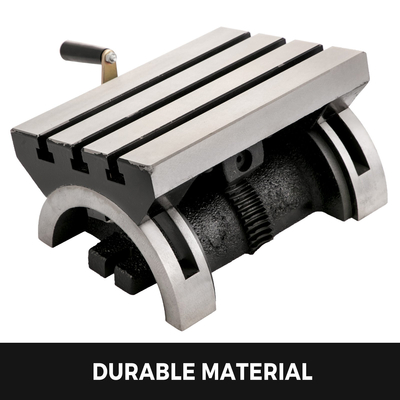 VEVOR Ανακλινόμενο Τραπέζι Φρέζας 7x5 ιντσών Ανακλινόμενο Γωνιακό Φρεζάρισμα 0-90° Ρυθμιζόμενη περιστρεφόμενη γωνιακή πλάκα με 3 υποδοχές T και ρυθμιζόμενη λαβή μανιβέλας Ανακλινόμενη μηχανή φρεζαρίσματος βαρέως τύπου για λείανση