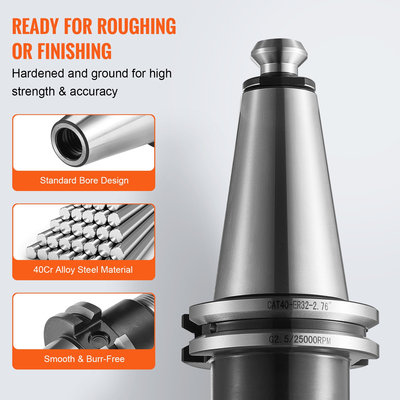 VEVOR CAT40 Collet Holder ER 16/32 Collet Set, 35 PCs, SLN FMB ER16/32 APU Tool Holder Spring Steel Collet τσοκ με 10 μπουλόνια έλξης και 3 κλειδιά, για τρυπάνια φρέζας