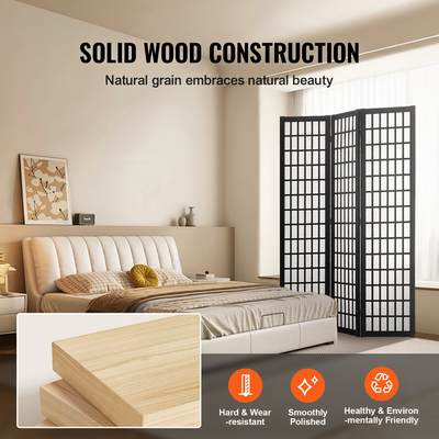 VEVOR Διαχωριστικό Δωματίου Ιαπωνικό Διαχωριστικό Τοίχου Οθόνη πάνελ 3 για Διαχωρισμό Δωματίων