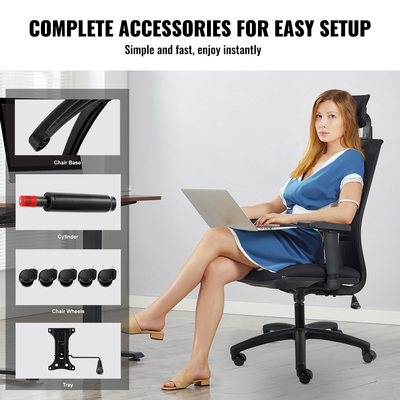 Αντικατάσταση βάσης καρέκλας γραφείου VEVOR 28" Περιστρεφόμενη βάση καρέκλας 2500 lbs 4" Stroke