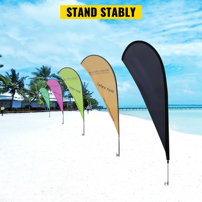 Πόλος σημαδιών διαφήμισης 10 δέσμες σημαιών φτερών με το καρφί εδάφους, 16 σύνολα πόλων σημαιών χωρίς αέρα με το πάσσαλο επίγειας τοποθέτησης, 6κιτ πόλων σημαιών 6σημαία σημαδιών για τις επιχειρήσεις