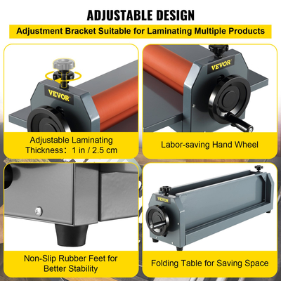 VEVOR 39&quot; 1000mm Εγχειρίδιο Cold Roll Laminator Vinyl Photo Film Mounting Μηχανή πλαστικοποίησης κρύου ρολού Μηχανή πλαστικοποίησης