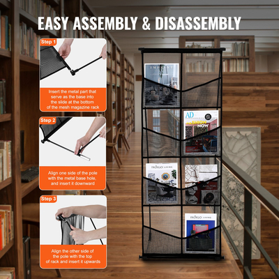 Μπροσούρα VEVOR Display Stand 4-Tier 8 Pocket Mesh Literature Display Holder Rack