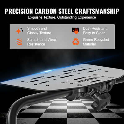 Πτυσσόμενη βάση αγωνιστικού τιμονιού VEVOR, καθολική βάση ρυθμιζόμενη σε ύψος, συμβατή με τροχό και πεντάλ Logitech &amp; Thrustmaster, Πλαίσιο βαρέως τύπου Standard GT/Formula Seating φορητό