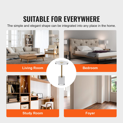 VEVOR Clear Acrylic End Τραπέζι, Ακρυλικό Βοηθητικό Τραπέζι με Στερεά Βάση, 11,9 x 11,9 ιντσών στρογγυλό τραπέζι, 21,4 ιντσών ύψος, για καφέ, ποτό, φαγητό, σνακ που χρησιμοποιείται στο σαλόνι, το υπνοδωμάτιο και το γραφείο