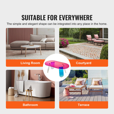 Ακρυλικό τραπεζάκι σαλονιού VEVOR, Ακρυλικό ιριδίζον Τραπέζι, ύψους 13,8 ιντσών, πολύχρωμο ακρυλικό βοηθητικό τραπέζι, για καφέ, ποτό, φαγητό, σνακ που χρησιμοποιείται σε σαλόνι, αυλή, βεράντα