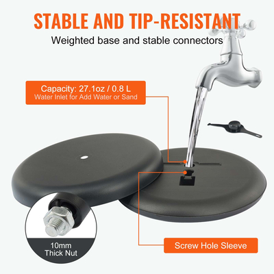 Βάση επιγραφών VEVOR, 11 x 17 ιντσών, κάθετη και οριζόντια ρυθμιζόμενη βάση αφίσας, βαρέως τύπου βάση επιγραφής δαπέδου με στρογγυλή βάση για προβολή, διαφήμιση και εξωτερικό, μαύρο