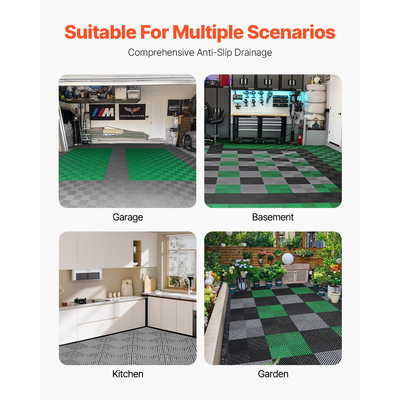 VEVOR Drainage Mat Drainage Floor Mat 12" x 12" Modular Interlocking Cushion