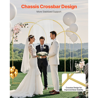 VEVOR Μεταλλική Αψίδα Βάση σκηνικού Σετ 3 σταντ με σύνδεση θήκης για γάμο