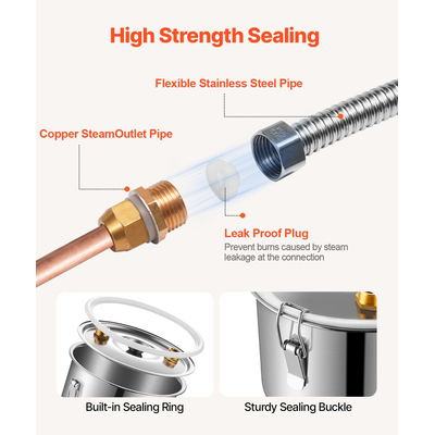 VEVOR Moonshine Still Water Alcohol Distiller 13,2 Gal με βαρέλι Thumper &amp; αντλία νερού