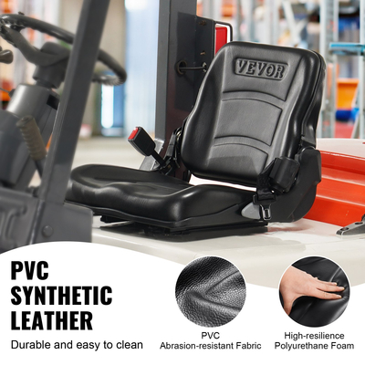 VEVOR Universal Forklift Seat, αναδιπλούμενο κάθισμα τρακτέρ με ρυθμιζόμενη γωνία πλάτη, μικροδιακόπτης και πτυσσόμενη ζώνη ασφαλείας, 6,3-13,4 ιντσών κάθισμα περονοφόρου για εκσκαφέα φορτωτή τρακτέρ