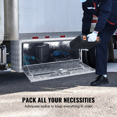 Κουτί αποθήκευσης φορτηγών κάτω από το φορτηγό 36&quot;×24&quot;×24&quot; Κουτί αποθήκευσης παραλαβών, Βαρέων καθηκόντων κιβώτιο εργαλείων πιάτων διαμαντιών αργιλίου με την κλειδαριά και τα κλειδιά, Αδιάβροχο κιβώτιο αποθήκευσης ρυμουλκουμένων με την κλειδαριά λαβών Τ για το φορτηγό, φορτηγό, ρυμουλκούμενο