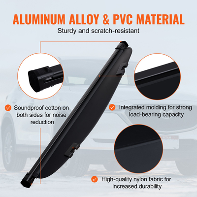 Πτυσσόμενο κάλυμμα φορτίου VEVOR για Mazda CX-5 2017-2024 Αναβαθμισμένο κάλυμμα πίσω πορτμπαγκάζ