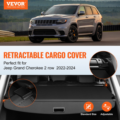 Ανασυρόμενο κάλυμμα φορτίου VEVOR για Jeep Grand Cherokee 2 Row 2022-2024 OEM Design