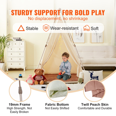 VEVOR Kids Play Tent Teepee Tent for Kids Πτυσσόμενη σκηνή για νήπια με χαλάκι και τσάντα