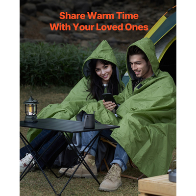 VEVOR κουβέρτα κάμπινγκ 79&quot; x 59&quot; φορεμένη ζεστή κουβέρτα γηπέδου πράσινη στρατιά