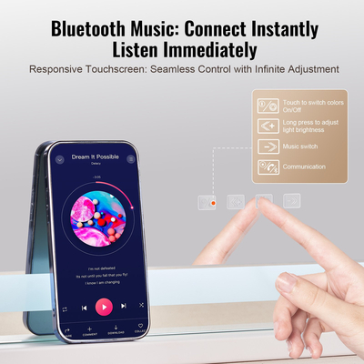 VEVOR Lighted Makeup Καθρέφτης 3 Χρώμα με Bluetooth USB Επιτραπέζιο Βάση τοίχου 21,7 ιντσών