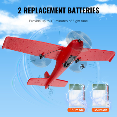 VEVOR RC Airplane EPP Foam RC Plane Toy με τηλεχειριστήριο 2,4 GHz 2 μπαταρίες