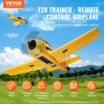 VEVOR RC Airplane Trainer Aircraft EPP Foam RC Plane Toy 2,4 GHz Τηλεχειριστήριο