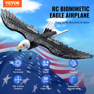 Τηλεχειριστήριο VEVOR RC Airplane Biomimetic Eagle EPP Foam RC Plane Toy 2,4 GHz