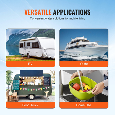 VEVOR 12V Αντλία Διαφράγματος 5GPM 18,93 L/min Διακόπτης πίεσης αντλίας νερού 5 θαλάμων