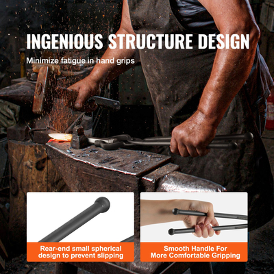 VEVOR Blacksmith Tongs, 18" V-Bit Bolt Tongs, Carbon Steel Forge Tongs με Α3 Ατσάλινα πριτσίνια, για μακριές, ακανόνιστες και σε σχήμα καρφιού σφυρηλάτηση, για αρχάριους και έμπειρους σιδηρουργούς και λεπίδες