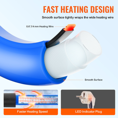 VEVOR 15 ft Θερμαινόμενος σωλήνας νερού για RV -45℉ Αντιψυκτικός θερμαινόμενος σωλήνας πόσιμου νερού