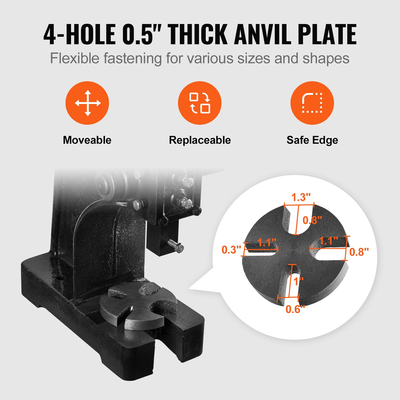 VEVOR Arbor Press, 0,5 Ton Manual Arbor Press, 4,6&quot; Μέγιστο ύψος, Χυτοσίδηρος βαρέως τύπου Desktop Arbor Press, Precision Hand Press για στάμπα, κάμψη, τέντωμα, διαμόρφωση