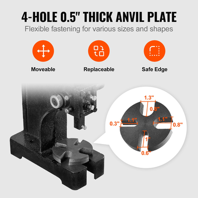Πρέσα Arbor VEVOR, Χειροκίνητη πρέσα Arbor 1 Ton, Μέγιστο ύψος 5,9&quot;, Χειροκίνητη πρέσα Arbor Arbor βαρέως τύπου, Χειροκίνητη πρέσα Arbor, Precision Hand Press για στάμπα, κάμψη, τέντωμα, διαμόρφωση
