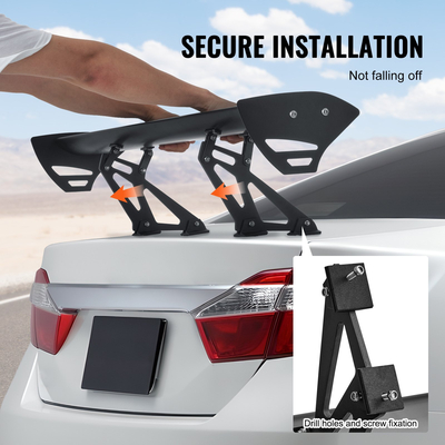 VEVOR Universal Rear Spoiler GT Style Adjustable Trunk Wing Car Racing 43,3&#039;&#039;