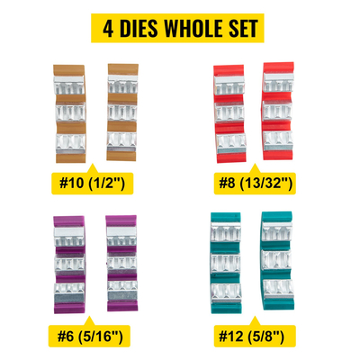 VEVOR 71550 Portable Manual Hydraulic Pipe Pipe Hose Crimping Tool and Repaire Crimper Tools Χειροκίνητα Λειτουργία A/C Hose Crimper Tool Kit Ανθεκτικό με 4 μήτρες για κλιματιστικό αυτοκινήτου