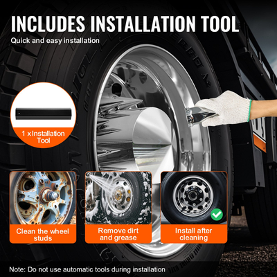 VEVOR σύνθετο κιτ καλύμματος πίσω και μπροστινού άξονα ABS Καλύμματα παξιμαδιών ωτίδων με εργαλεία καλύμματος παξιμαδιών