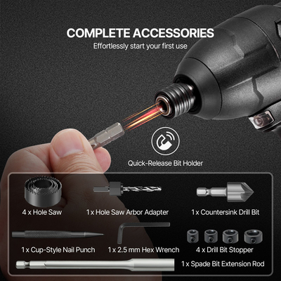 VEVOR Σετ τρυπανιών 246 τμχ Σετ κατσαβιδιών με θήκη μεταφοράς πολλαπλών χρήσεων