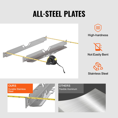 Εργαλείο ευθυγράμμισης τροχού VEVOR, Πλάκες για τα δάχτυλα ευθυγράμμισης με τα δάχτυλα 2 συσκευασιών, πλάκα εργαλείων ευθυγράμμισης τροχών από ανοξείδωτο χάλυβα, ακριβής μέτρηση γωνίας δακτύλων, περιλαμβάνει 2 ταινίες μέτρησης και διάγραμμα μετατροπών