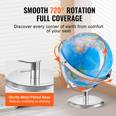 VEVOR Talking World Globe 9 ιντσών/228,6 χλστ. Διαδραστικό Σφαίρα για παιδιά Έξυπνο στυλό (Γλώσσα χάρτη: Αγγλικά)